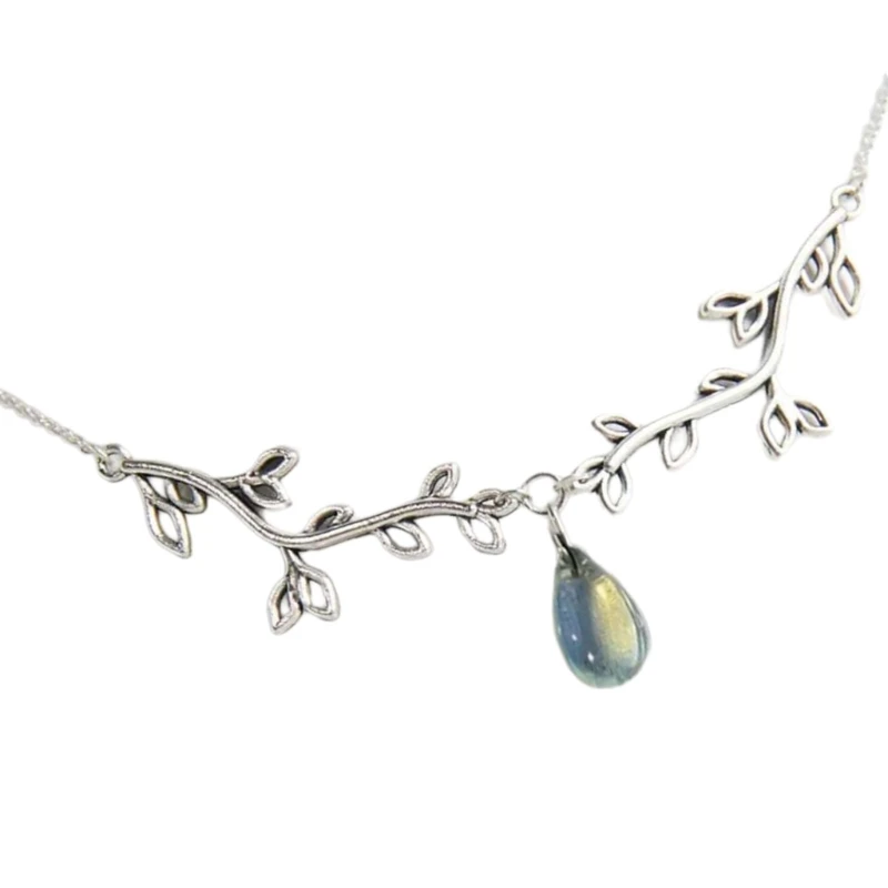 Pendant Necklace with Silver Tone Branch Detail for Social Looks E0BF