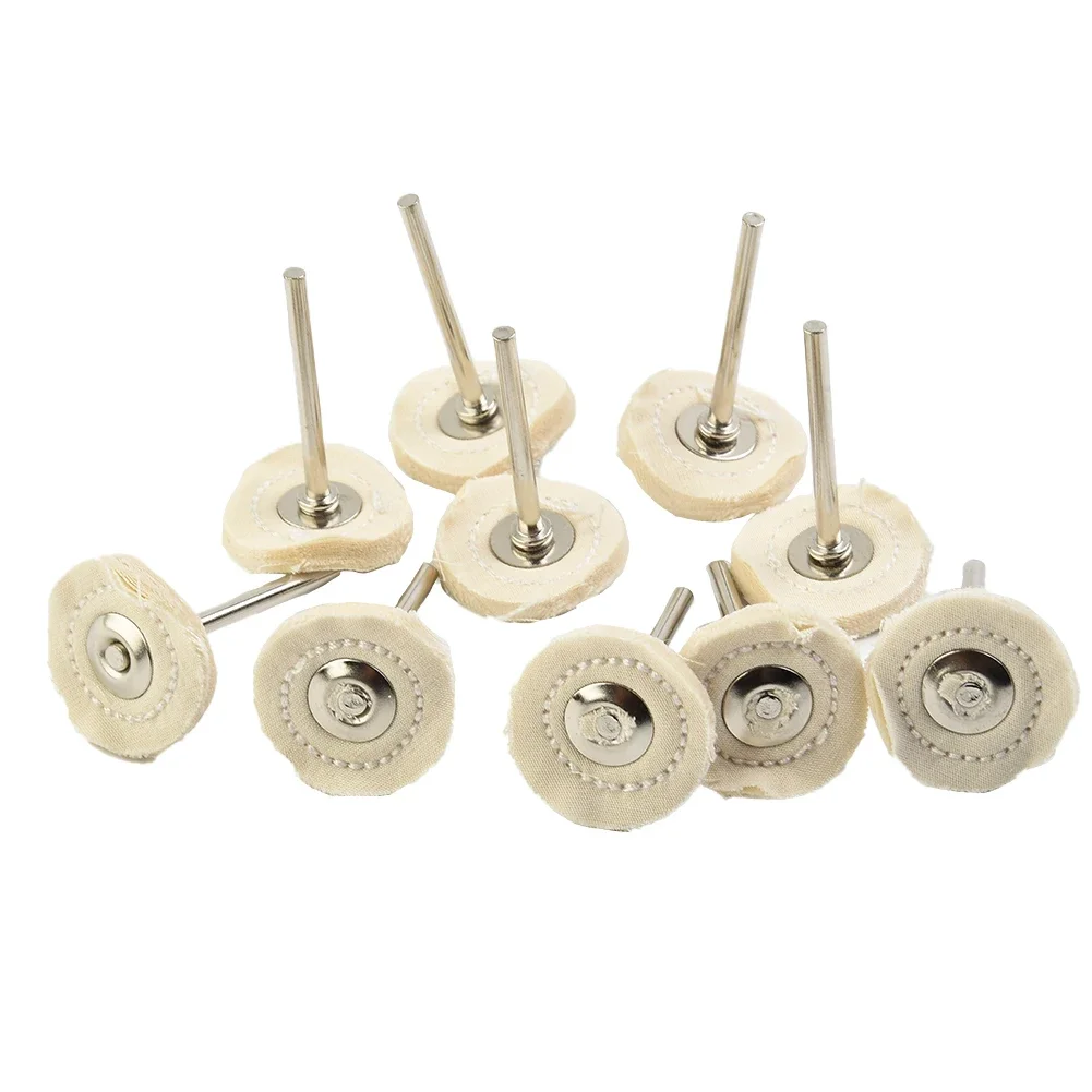Buffing Pad Polishing Wheel For Jewelry Grinding Head Metal Polisher Tool Stainless Steel T-shaped With Handle 10pcs 25mm