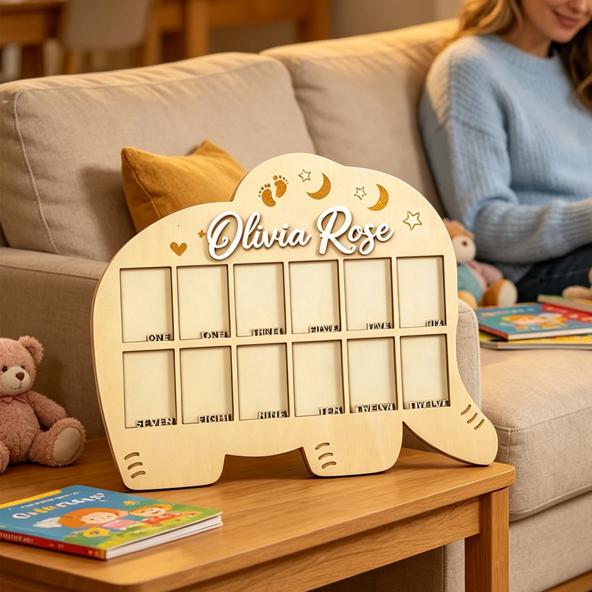 1Pc Custom Cute Elephant Wooden Acrylic Name Plaque,Home Room Wall Door Decor,DIY Nursery Birthday Wedding Graduation Gift