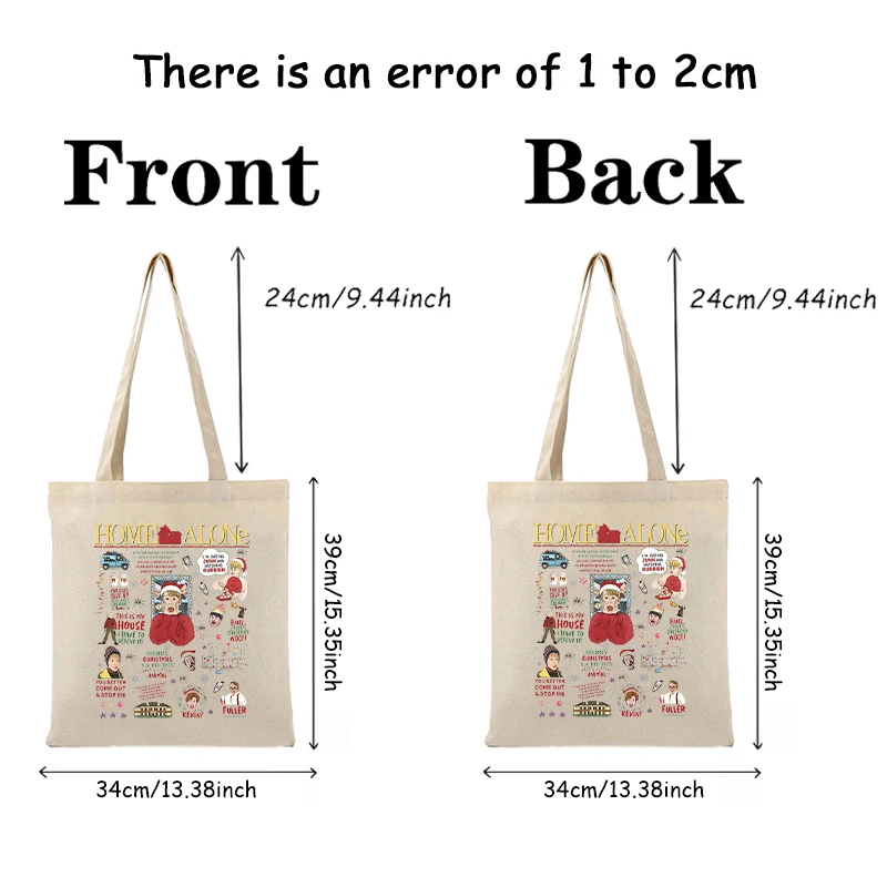 All The Home Alone Pattern Tote Bag Canvas Shoulder Bag for TV Movie Lovers Women\'s Reusable Shopping Bag Funny Movie Merch