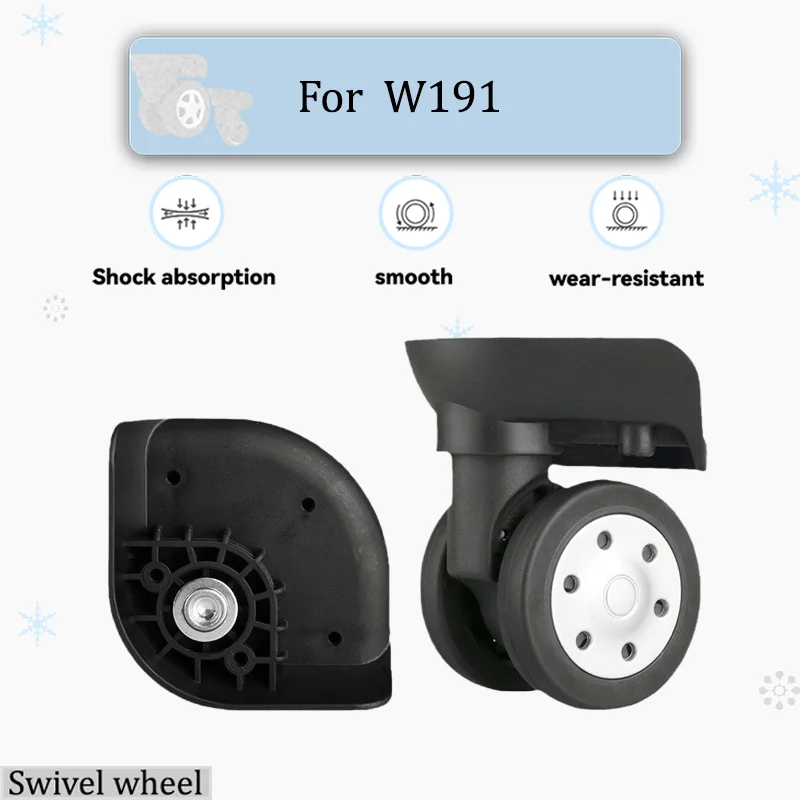 

For W191 Luggage Trolley Wheel Repair - Silent Replacement Wheels Heavy-Duty 360° Swivel Castors Fits Most Luggage Trolleys