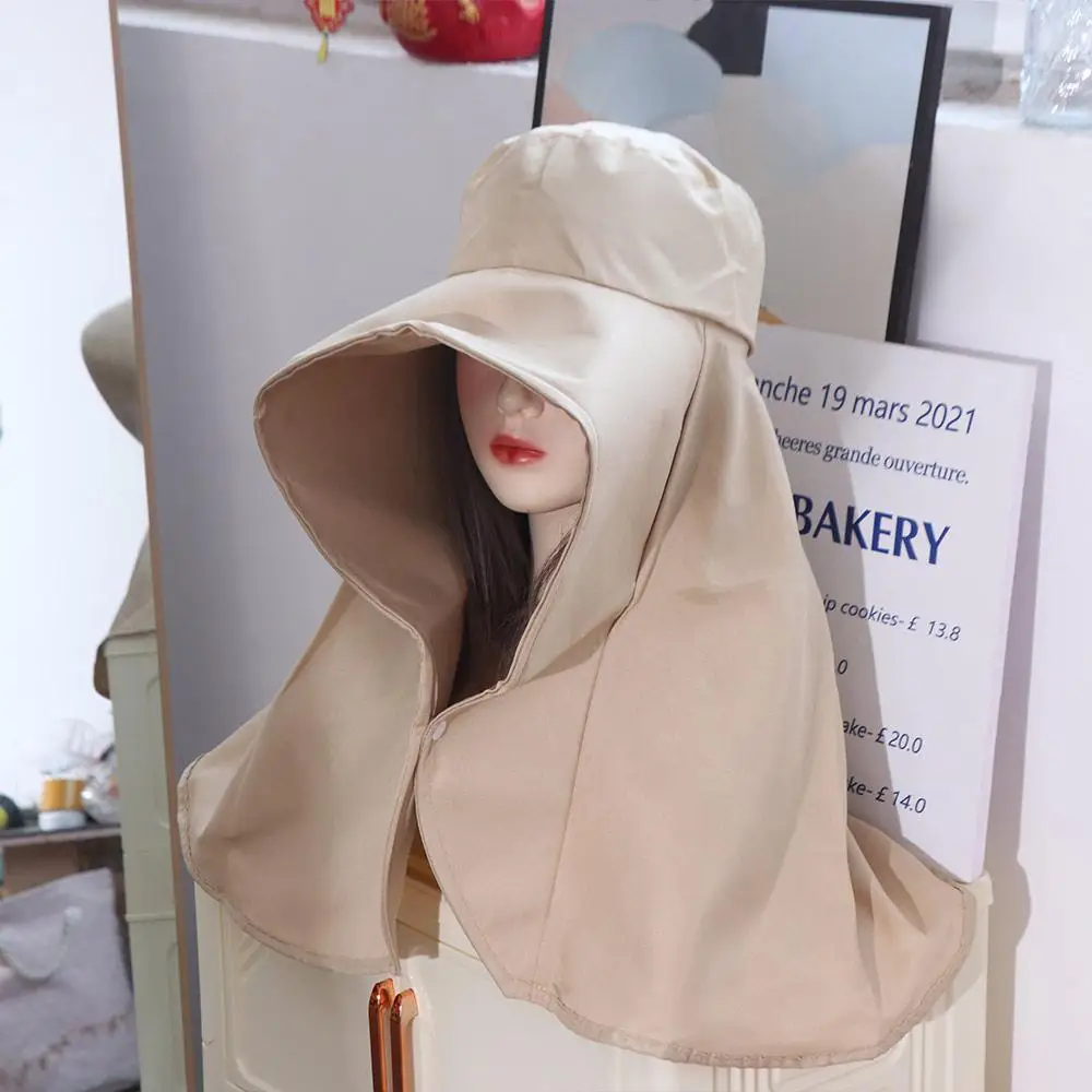 

Simple Wide Brim Shawl Fisherman Hat Sunscreen Neck Protection Hiking Bucket Hat UV Anti Visors Women Sun Hat Camping