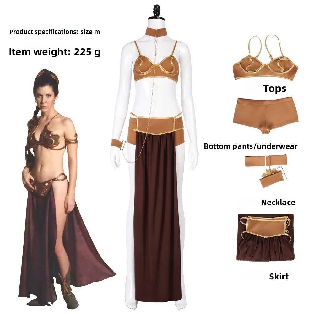 الأميرة ليا تأثيري فستان الرقيق مثير فيلم الفضاء معركة الخيال زي تمويه مجموعة البكيني الكبار النساء الفتيات لعب الأدوار الزي #1