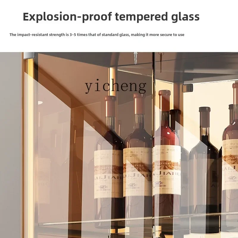 

ZZ glass wine cabinet light luxury high-end figure display cabinet against the wall household small dining side cabinet
