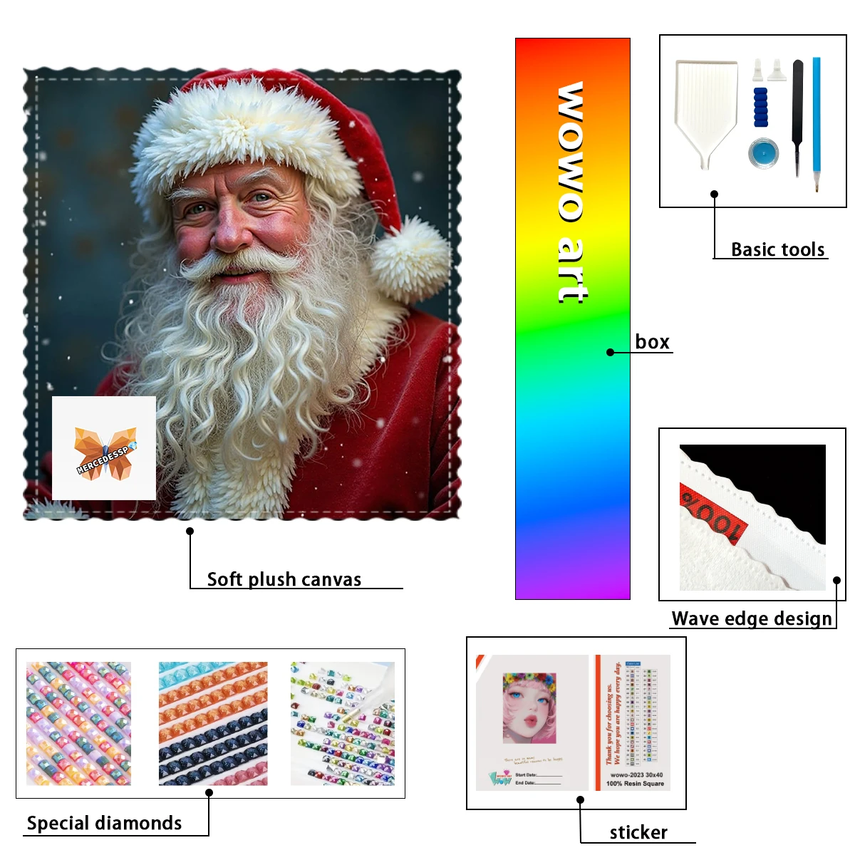 

【MERCEDESSP Diamond Art】Santa Claus and the Deer 100% resin FD+ab+cr Diamond Stamping Kit Perfect Masterpiece worth Buying