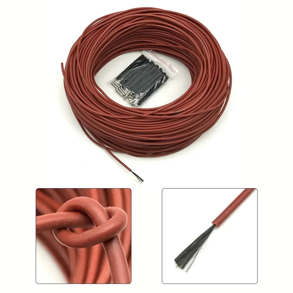 Cavo di riscaldamento caldo da pavimento 12K 33ohm/m Fili di nastro di riscaldamento elettrico in fibra di carbonio Bobina di filo di riscaldamento 15m 30m