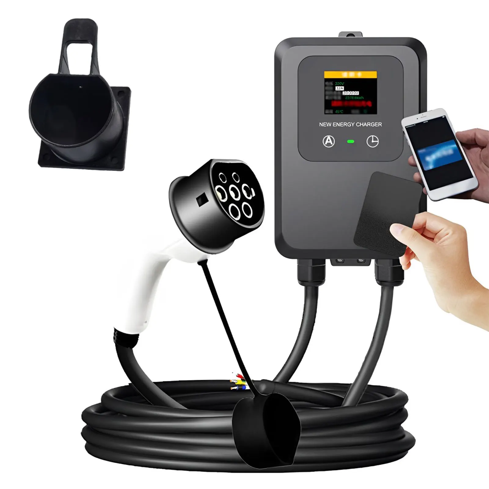 

7KW 5m 32A EV Charging Station Type-2 Interface for Home Wall Mounted 7KW AC Charging Pile Card Swipe Version/Recharge Version