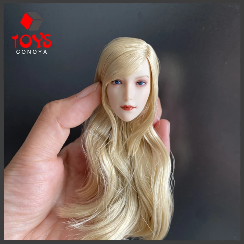 SUPER DUCK SET043 1/6 Elf Head Sculpt with Replaceable Ear Blonde Hair Girl Head Carving Fit 12-inch Female Action Figure Body