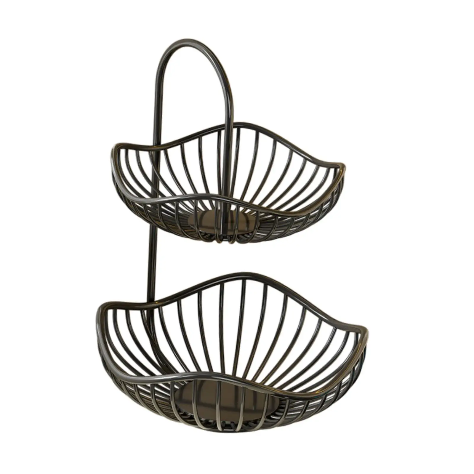 

Layer Vegetable Basket Organizer for Countertop Black Iron Design