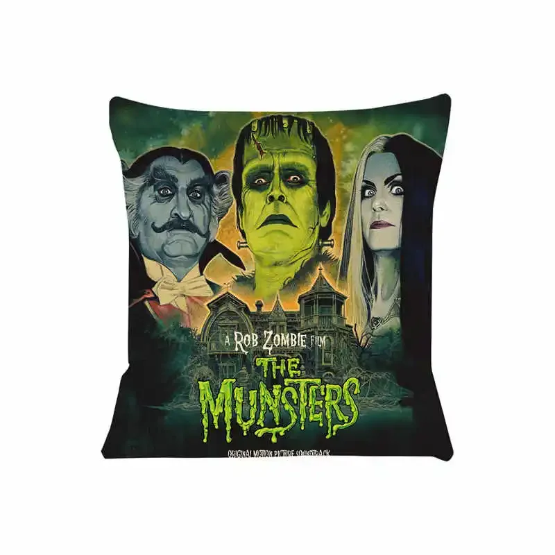 The Munsters Horror Filme Capa de Almofada Sofá Fronha, Jogar Fronha, Assento de carro, Casa Decorativa, 45x45cm, SJ-697