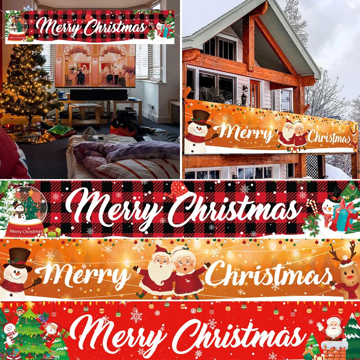 Christmas Banner Outdoor Merry Christmas Decoration for Home 2023 Cristmas Ornament Navidad Natal Xmas Gift Happy New Year 2024