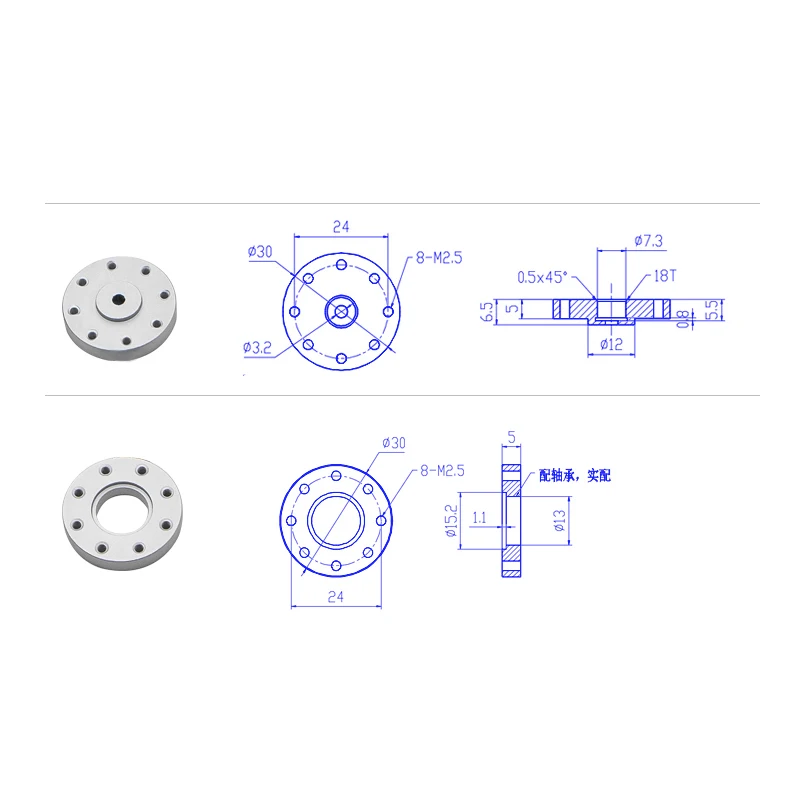 60kg High Torque Digital Servo Dual Axis 18t Steering Wheel Main And Auxiliary Mechanical Mobile Phone Arm Metal Bracket Accesso