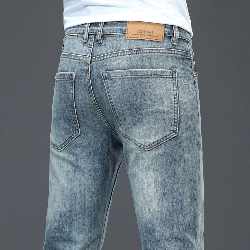 

Men's Premium Denim Jeans Cotton Stretch Fabric mid Waist Straight Leg Fit for Autumn Winter Spring Wear Resistant Daily Use