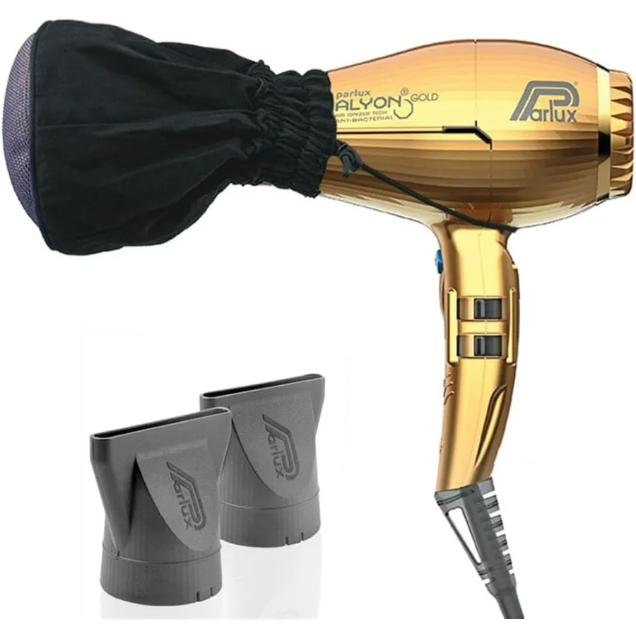 

Alyon Gold Hair Dryer + Metal Mesh Diffuser Bundle Lightweight Ionic Fast-Drying Professional Blow Dryer for Frizz-Free Salon-