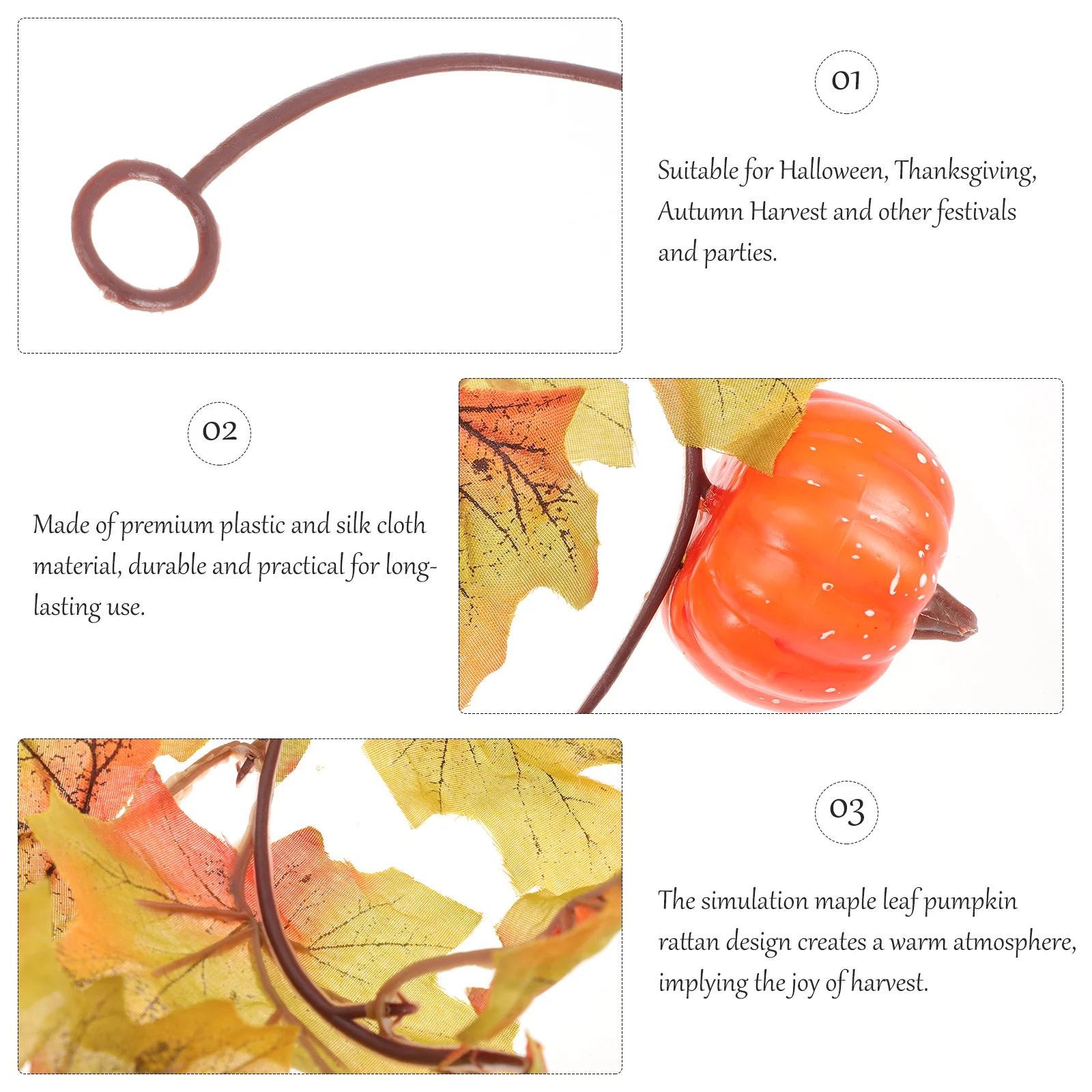 

Simulation Maple Leaf Pumpkin Rattan Artificial Silk Leaf Fall Festival Thanksgiving Halloween Decor Simulation Pumpkin Rattan