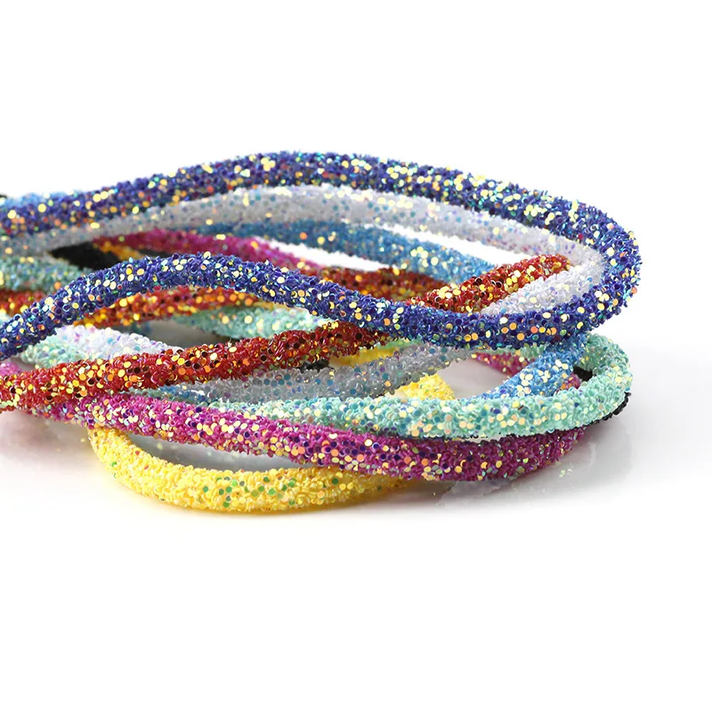 

Seven-color Sequined Drill Pipe Rope with Hose AB Dazzling Rainbow Shoes and Hats Drill Decorative Rope Diy Jewelry Accessories