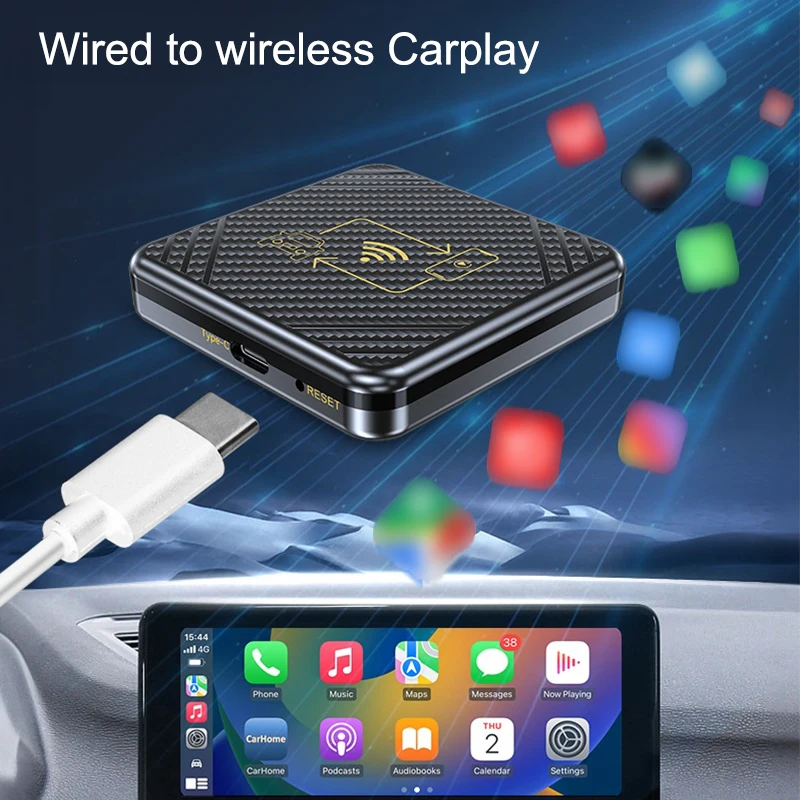 Adaptador carplay com fio para sem fio 2 em 1 android auto smart dongle box sistema inteligente de carro para rádio de carro com carplay com fio