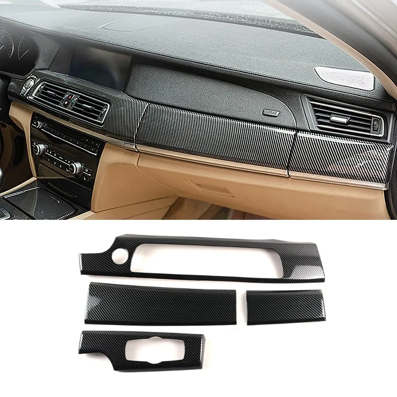 

Car Dashboard Panel Frame Cover Trim Strips Carbon Fiber Color Sticker For BMW 7 Series F01 F02 2009-2015 Interior Accessories