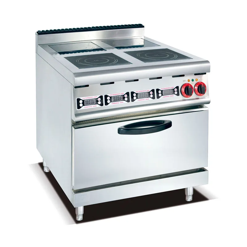 Freestanding Electric Induction Stove Cooker Stainless Steel 4 Burner Induction Cooker With Oven