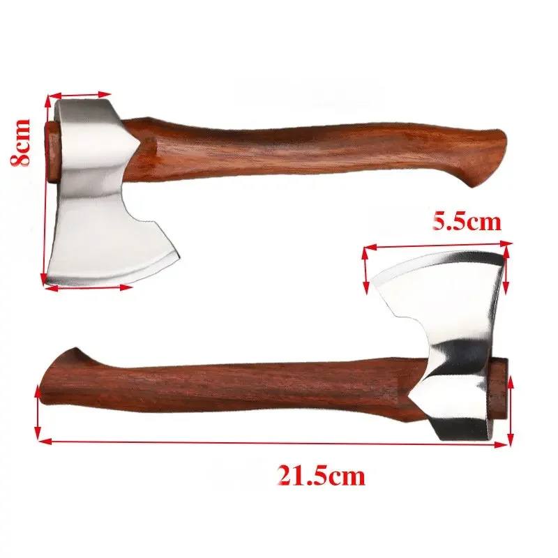 Camping Outdoor Axe , Wood Handle With Leather Sheath 5