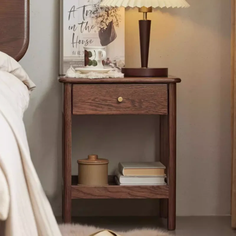 Mesita de noche única de lujo de madera, organizador de China, mesita de noche sencilla para maquillaje, dormitorio, Librero, café, Criado Mudo, muebles de oficina