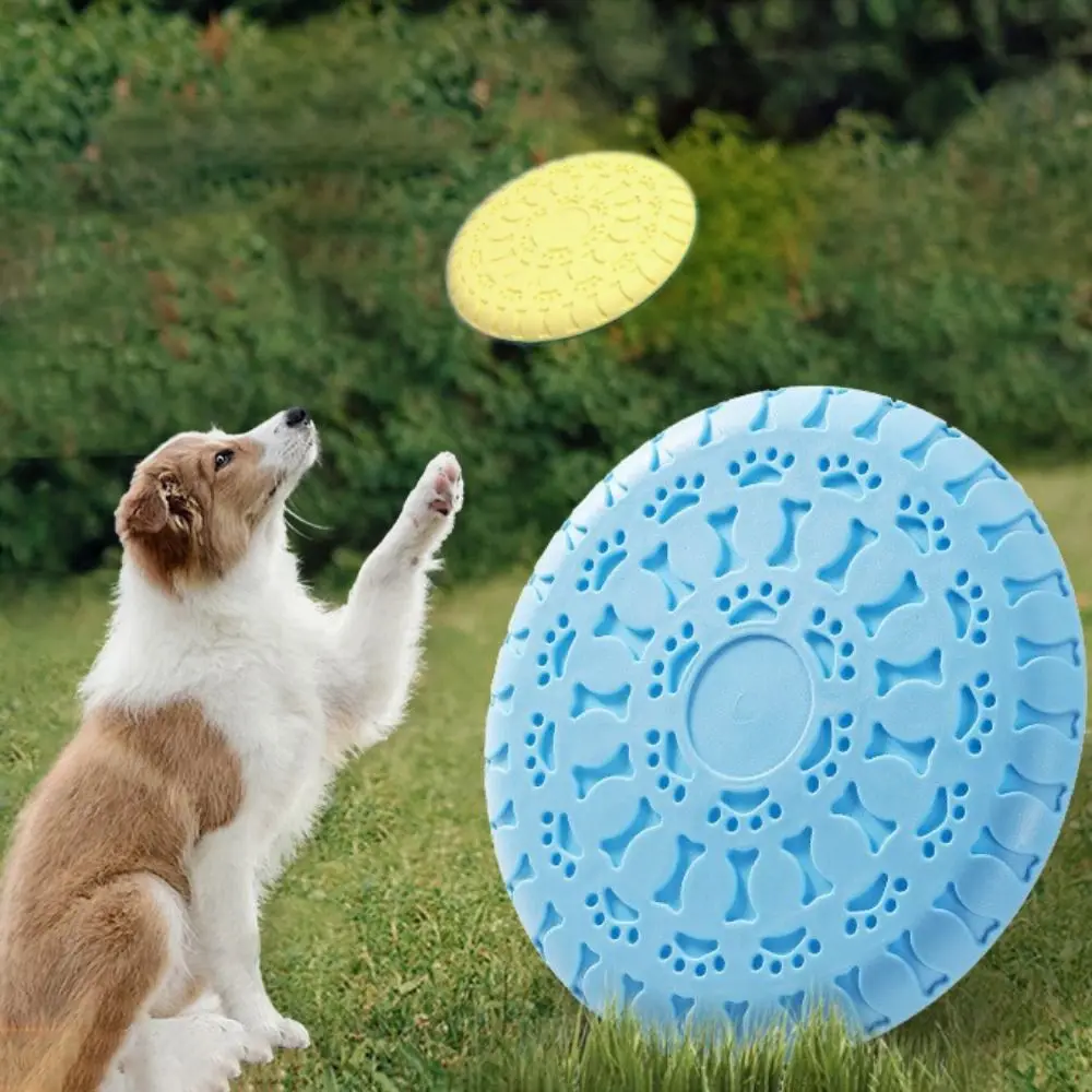 

Durable Bite Resistant Dog Flying Disc Soft Rubber Dog Training Throwing Toys No Odor Pet Training Disc Interactive Toy
