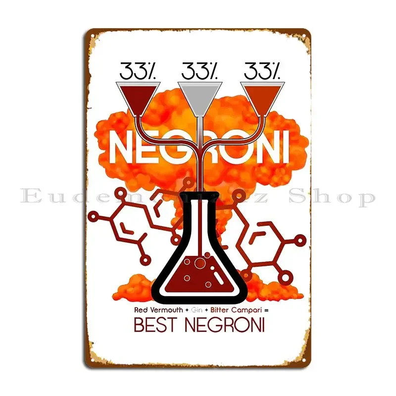 Negroni receita matrioska cartaz de sinal de metal personalizar decoração da parede da garagem cozinha mural estanho cartaz