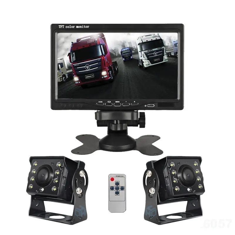 

120 Degree View Angle Night Vision Backup Reversing Truck Bus Car 7'' Display Monitor Front Rear Camera System