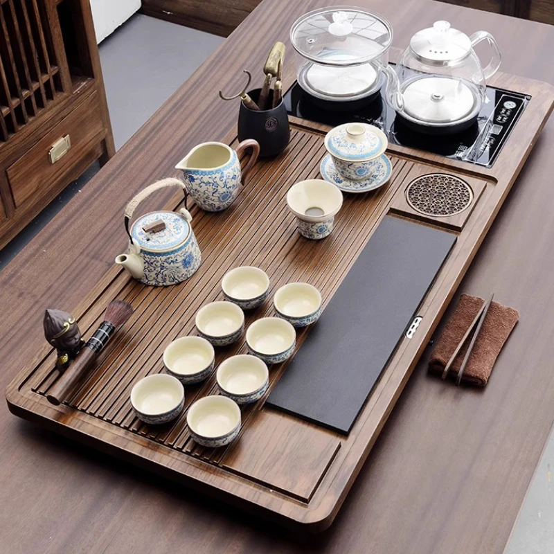 

Luxury Accessories Tea Tray Ceremony Table Kitchen Cafeteria Dining Tea Tray Vintage Drainage Bandeja Madera Home Decorationgs