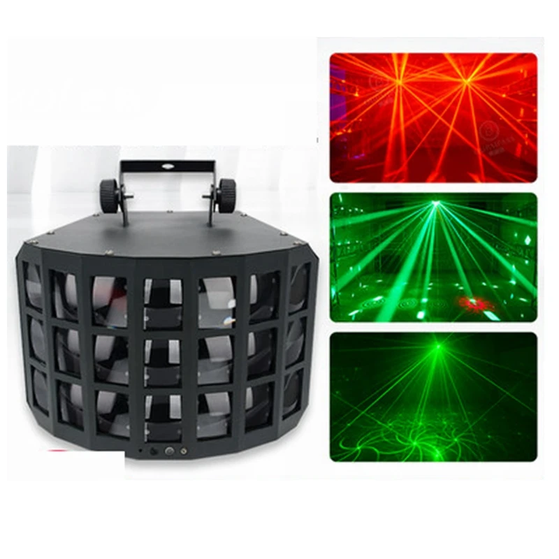 DMX RGB LED Laser Strobe Disco DJ Beam Spot Stage Lighting Effect Party Dance Club Colorful Butterfly Light