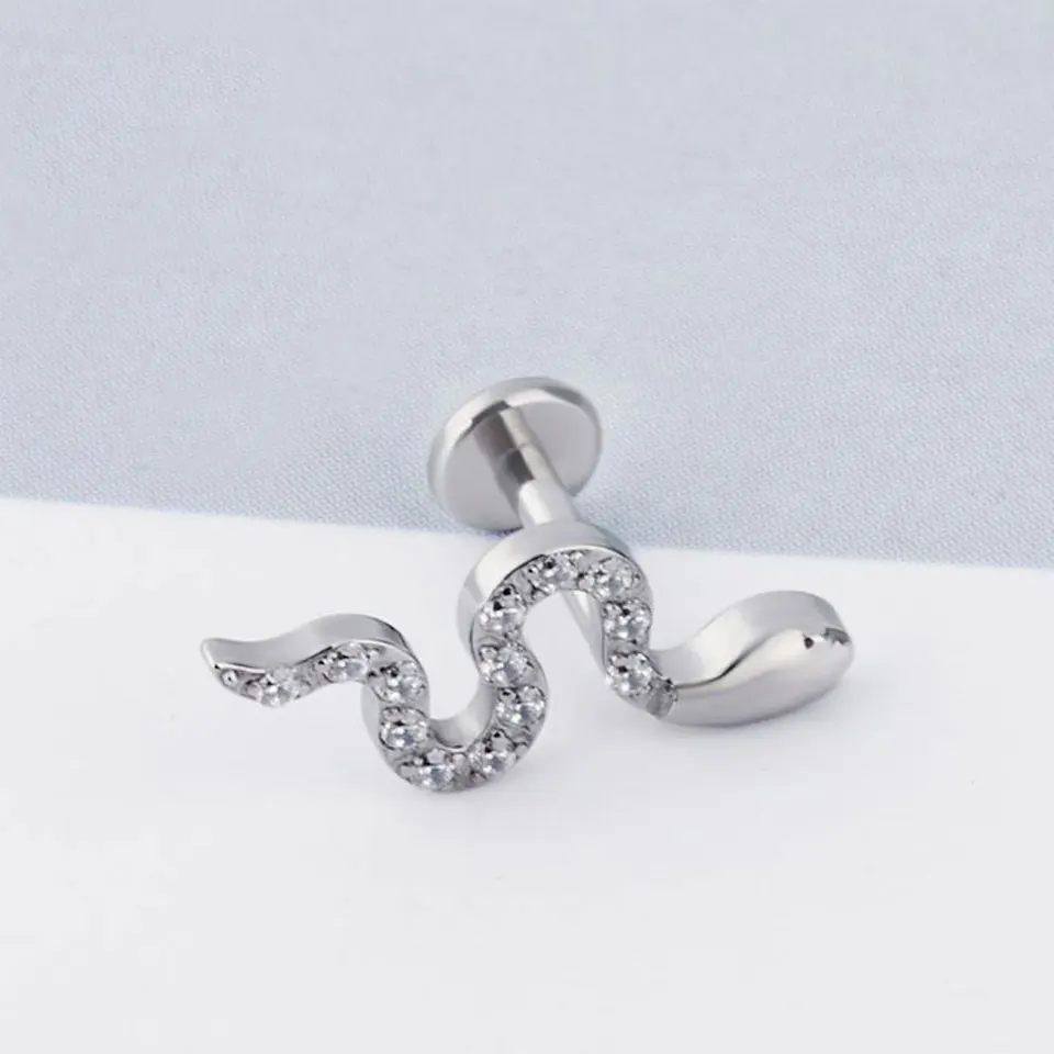 Luxury G23 ASTM F136 Titanium 16G Internally Threaded Piercing ear Cartilage Tragus Helix Nose Piercing Accessories