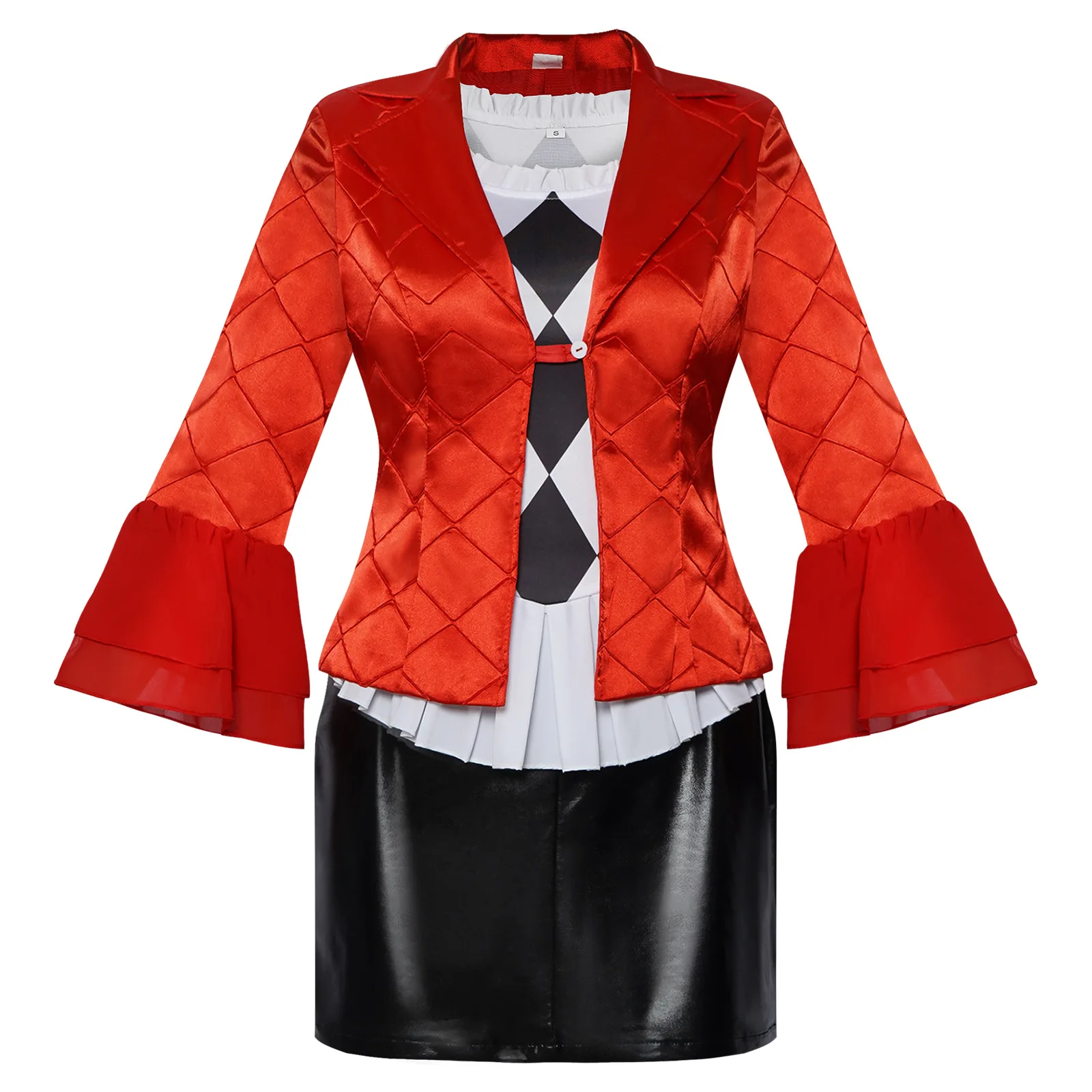 

Movie Joker New Role Playing Costume Halloween Party Red Jacket Women Disguise Harley Set Women Sexy Short Black Dress Cool Carn
