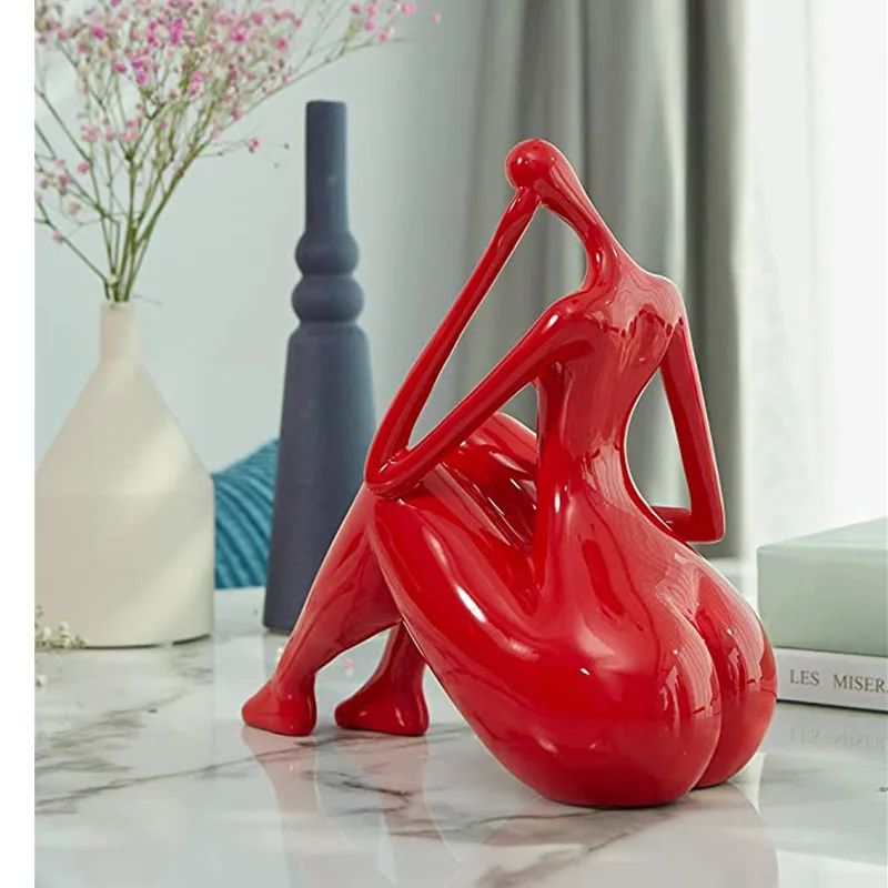 Creative Decoration Woman Body Sculpture Lady Statue Figurine Yoga Decor Arts Table Centerpiece Home Gifts Modern Art Furnishing