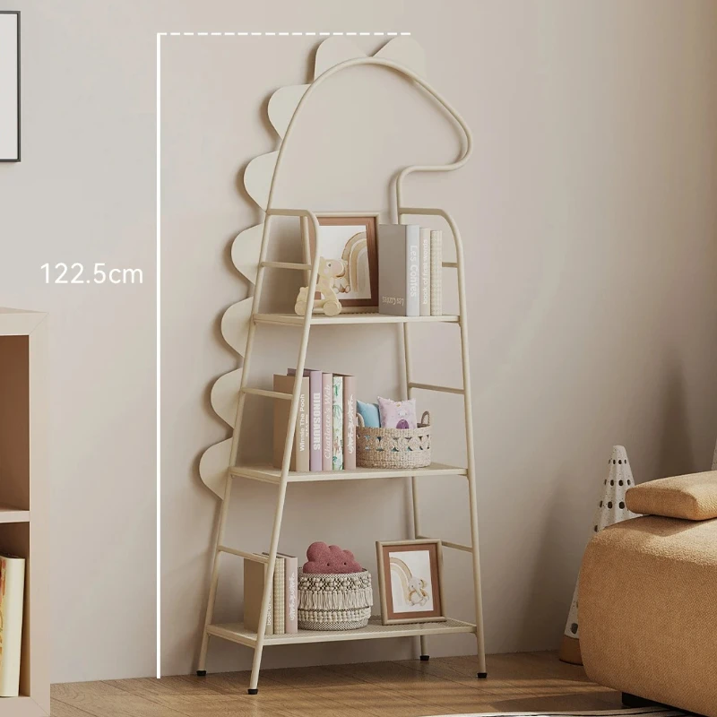 ‌Kids Standing Bookshelf - Metal Wall Mounted Toy Storage Organizer, 4-Tier Space Saving Bookcase for Bedroom & Nursery