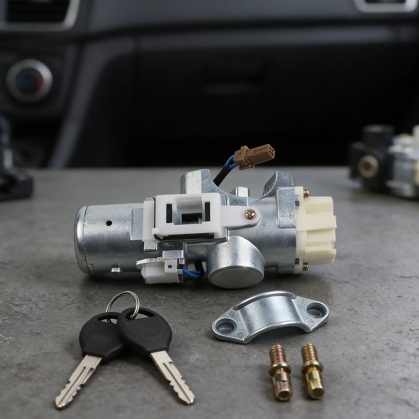 For Nissan Qashqai J10 Key Cylinder Ignition Lock Switch Plastic Metal Construction Easy Installation Includes 2 Keys