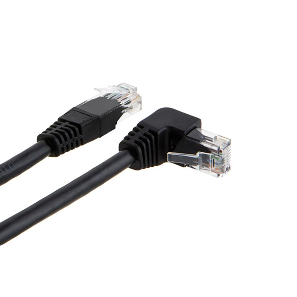 RJ45 cable 26AWG CAT6 UTP Side Angled L Shape RJ45 Patch Cord Shape Ethernet Cable CAT5 Lan Cable Gigabit CAT6 Elbow 1m 2m 3m