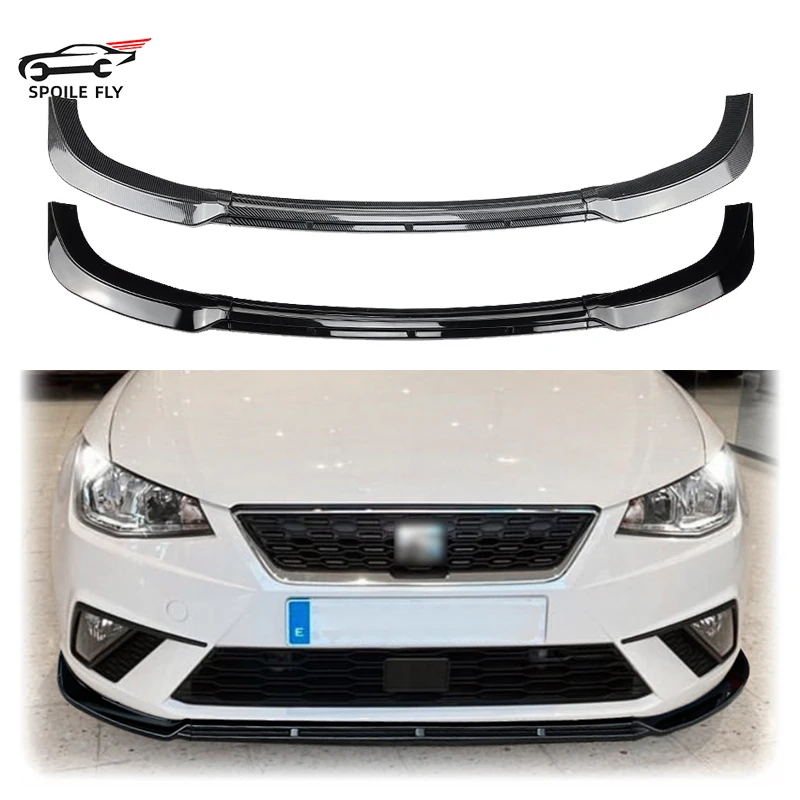 

2018 To Up For Seat Ibiza MK5 Standard FR Car Front Bumper Lip Splitter Diffuser Cover Spoiler By Gloss Black Carbon Fiber ABS