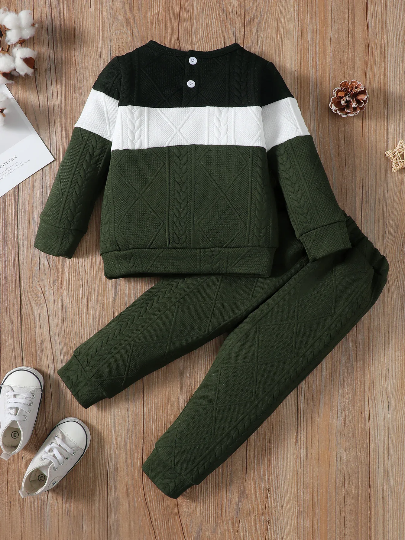 1-6 Years Kids Boy Clothes Set Long Sleeves Color Blocking Sweater + Pants 2PCS Autumn&Winter Children Boy Sport Fashion Outfit