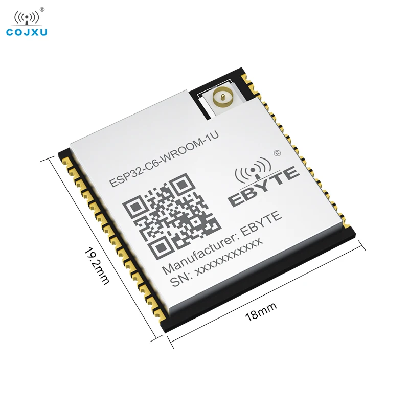 ESP32-C6 Modul WiFi Bluetooth 2.4GHz BLE5.3 WiFi6 COJXU Seri ESP32 Mendukung AT Command 20dBm IPEX/Modul SMD Antena PCB