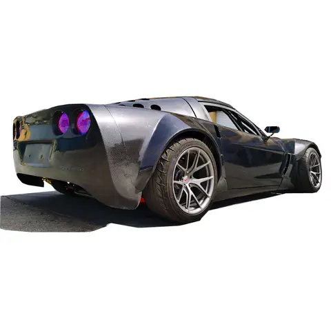 For 2005-2013 Corvette C6 Z06 Racing Style 50mm Wider BODYKIT FRP Glass Fiber(Bumper front and rear fenders and addon)