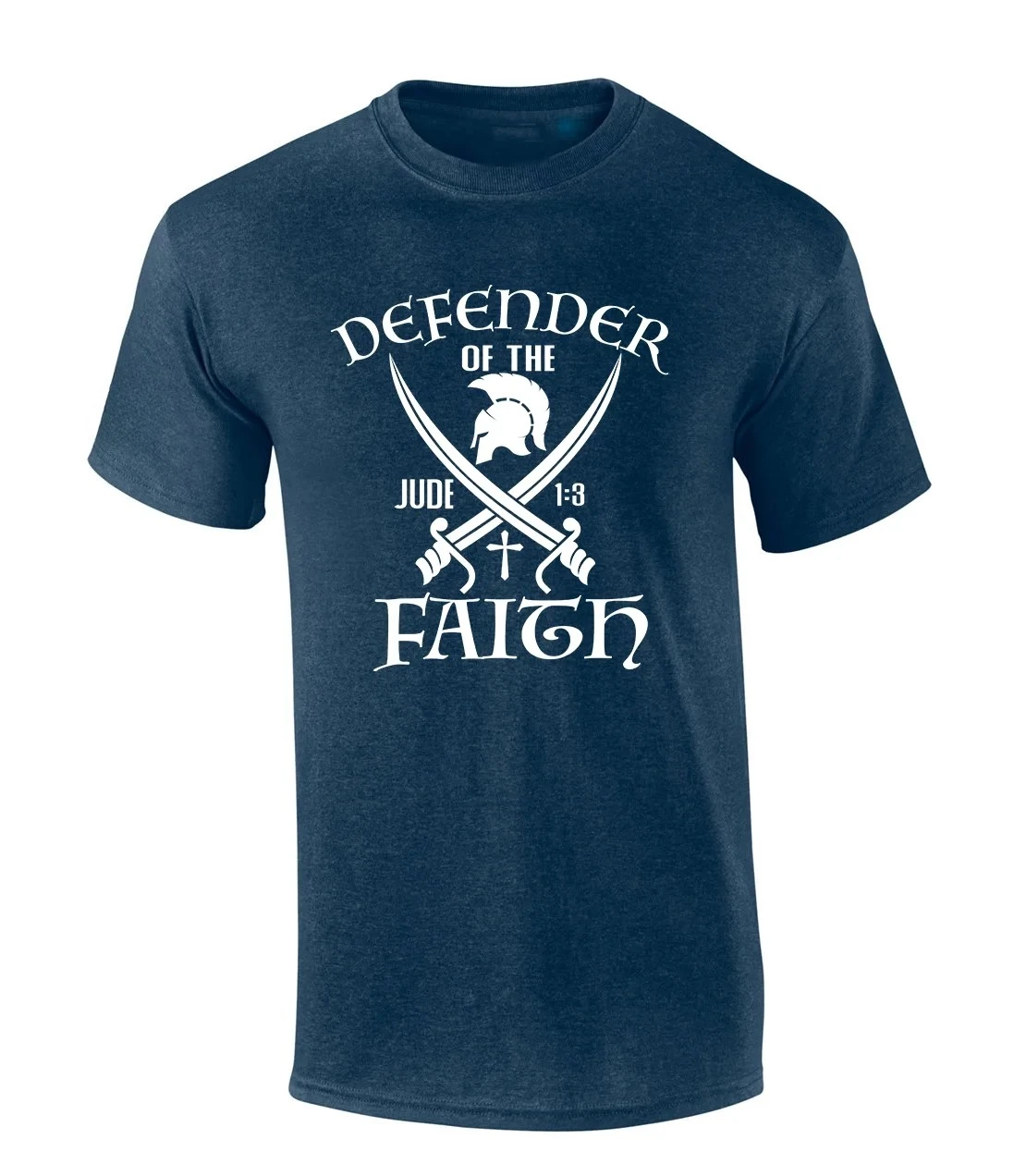 المدافع عن الإيمان السيوف يهود 1:3 الكتاب المقدس المسيحية تي شيرت 100% القطن س الرقبة قصيرة الأكمام الصيف عادية قميص رجالي #3