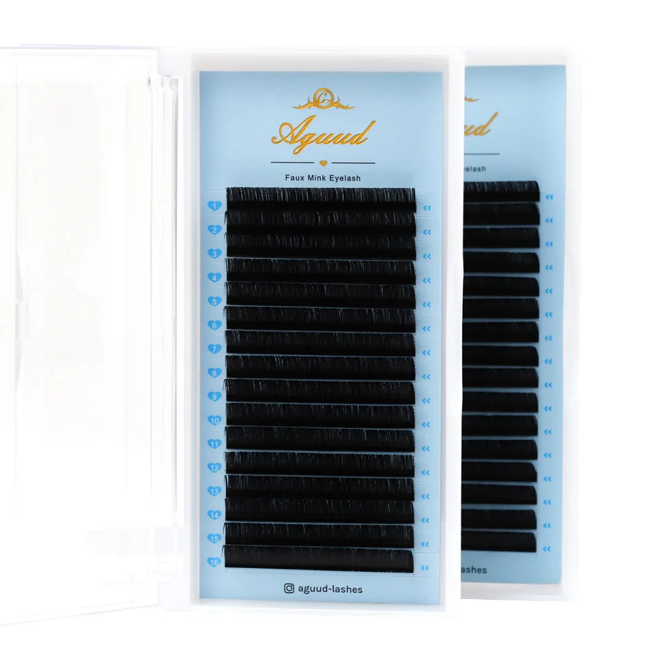 AGUUD 5 Trays/Lot 0.03 0.05 0.07 Russische Volumen-Wimpern Natürliche Weiche Nerz-Wimpernverlängerung J B C CC D Handgefertigt Einfach zu Fächernd – Detail 19