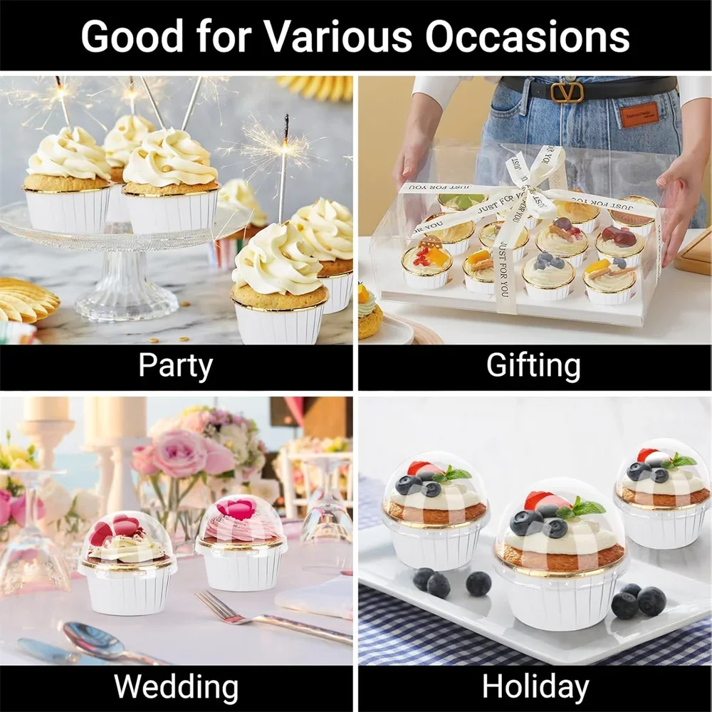 50 قطعة كأس الكعك ورقة مغلفة كب كيك أكواب الخبز حالات الكعك صناديق كعكة كوب DIY بها بنفسك كعكة أدوات الحفلات لوازم المطبخ الخبز #4
