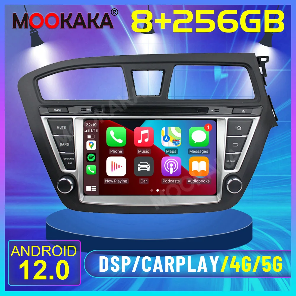 

7" Screen Android 13 8+256GB Car Radio Player For Hyundai i20 2014 2015 2016 2017 2018 Car GPS Navi CarPlay Head Unit DSP Stereo
