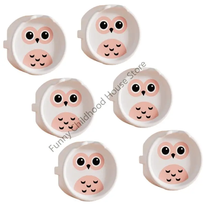 D0LA Set 6pcs Siliconen Elektrische hoes Mooie uilontwerp Kindbestendig oplossing