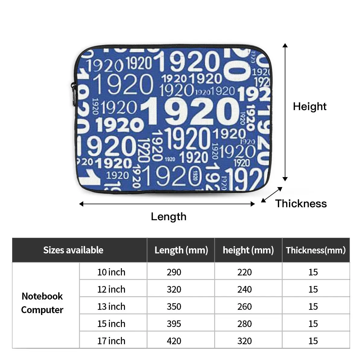 Greek Letter 1920 1 Notebook Laptop Bag Case Pouch 10 12 13 15 17 Inch For Macbook Air Pro Tablet Shockproof Case Bag