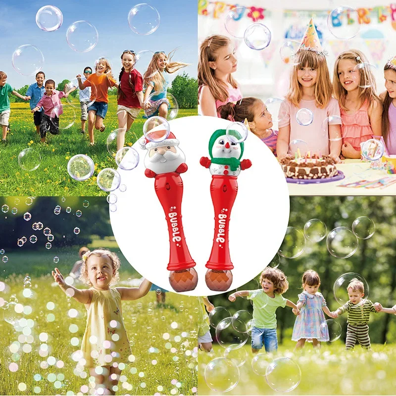 クリスマス全自動銃のおもちゃサンタクロース雪だるまスティックシャボン玉パーティー子供子供の誕生日ギフト