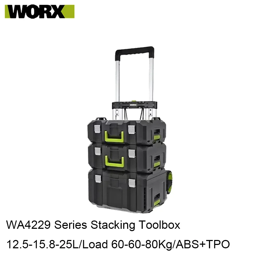 Worx Hand ToolBox WA4229 Storage Waterproof Free Stack Combination High Strength Portable Suit for WU388 WU389 WU535 Series