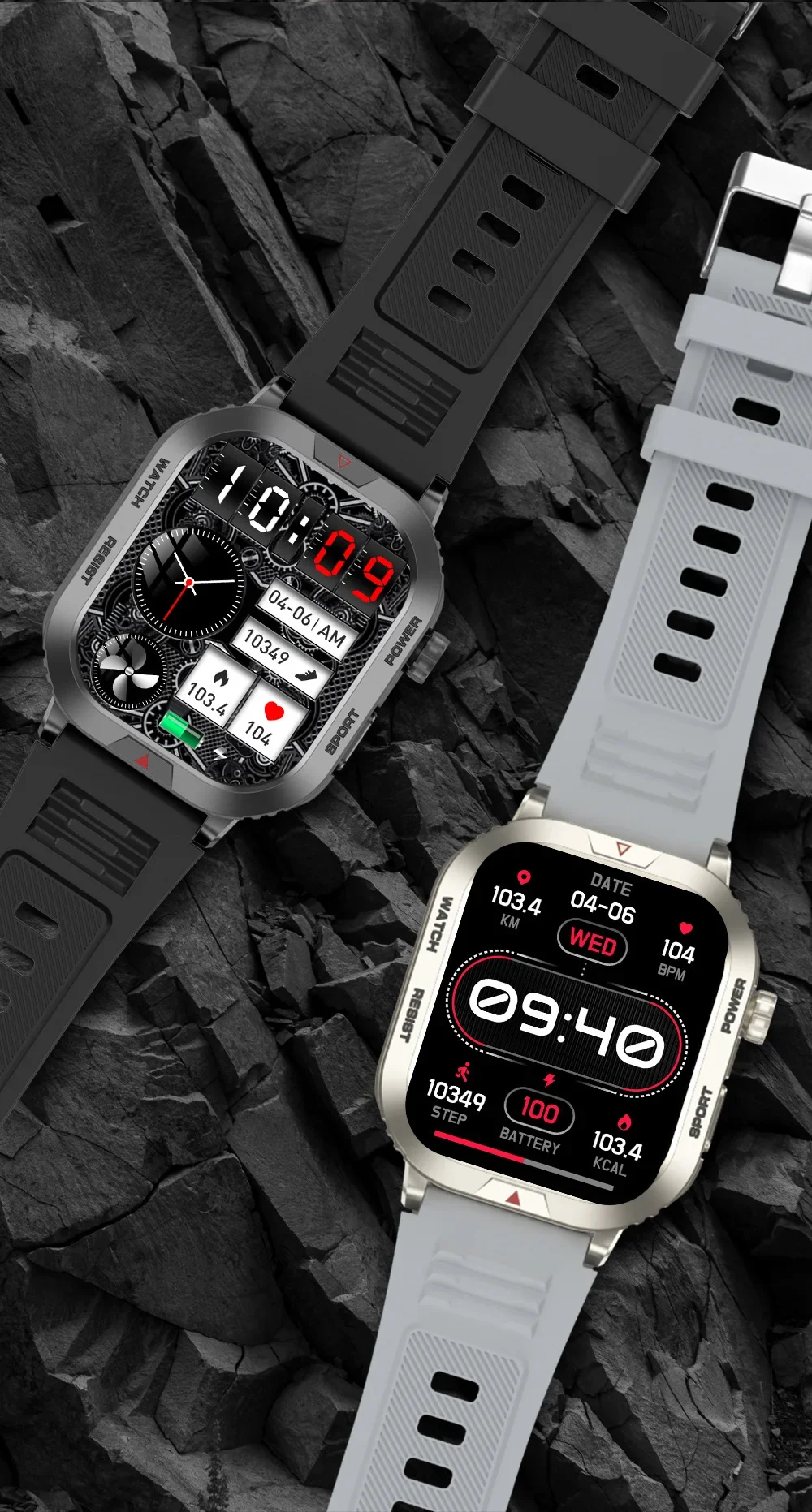 Gaines ZW66 Smart Watch 2.01inch Large HD Screen Bluetooth Calling AI Voice Health Monitoring Men Outdoor Sports Smartwatch