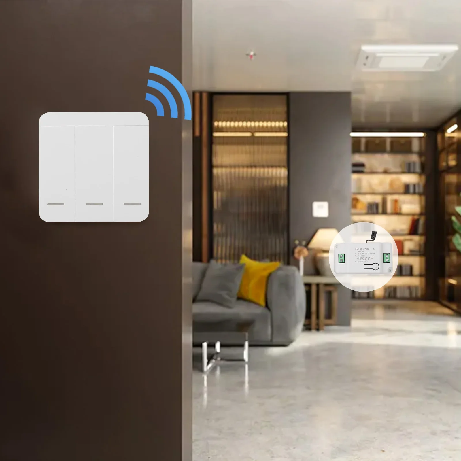 

For Fluorescent Lights 3-Gang Switch Kit Appliance Multiple Device Control Versatile Applications Compact Design